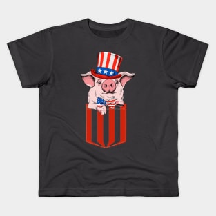 Pig Pocket OinkMerica. Kids T-Shirt